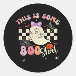 Is Boo Sheet Schattige Ghost Retro Halloween Kostu Ronde Sticker