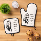 Is Buttcheeks een woord? Ovenwant & Pannenlap Set (Top down)