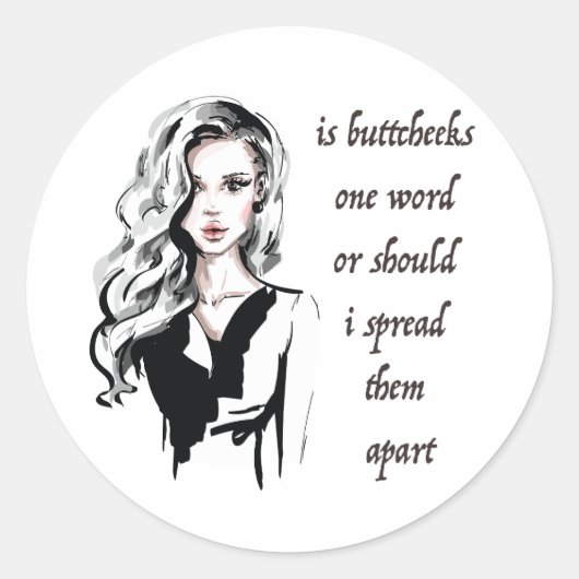 Is Buttcheeks een woord? Ronde Sticker (Voorkant)