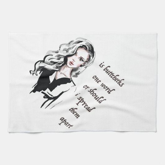 Is Buttcheeks een woord? Theedoek (Horizontaal)