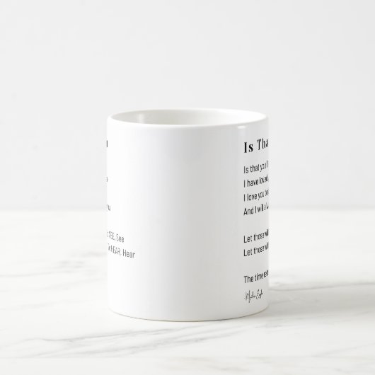 Is dat je ik zie liefdesgedicht koffiethee mok ker (Center)