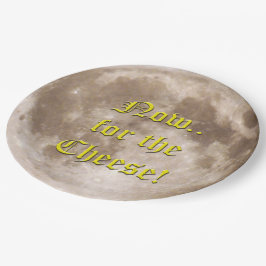 Is de maan gemaakt van kaas? papieren bordje