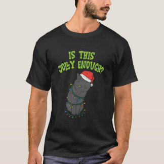 Is Deze Kerststol Zwart Kat Licht Kat T-shirt