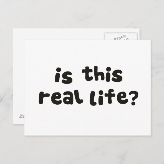 Is dit echt leven? Metafysisch Drink Briefkaart (Voorkant / Achterkant)