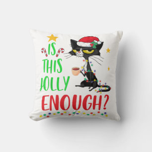 Is dit genoeg zwarte kat voor kerst met kerst? kussen