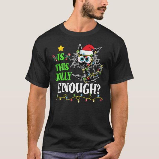 Is dit genoeg zwarte kat voor kerst met kerst? t-shirt (Voorkant)