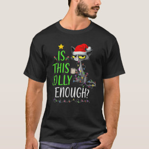 Is dit genoeg zwarte kat voor kerst met kerst? t-shirt
