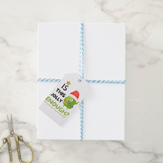 Is dit grappig genoeg, kerst grinch? cadeaulabel (Met Touw)