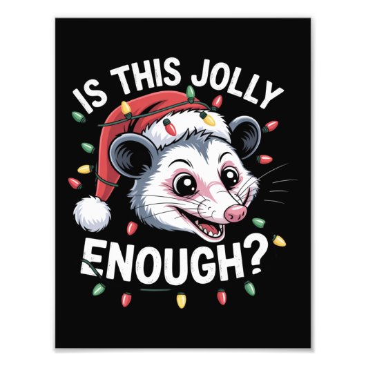 Is dit grappig genoeg? kerst-opossum sarcastisch foto afdruk (Voorkant)
