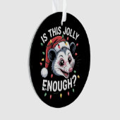 Is dit grappig genoeg? kerst-opossum sarcastisch ornament (voorkant)