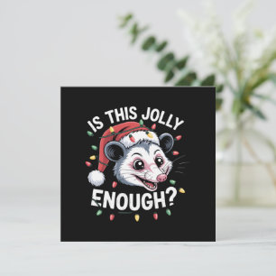 Is Dit Kerstfeest Genoeg? Kerst Opossum Sarcasme Feestdagenkaart