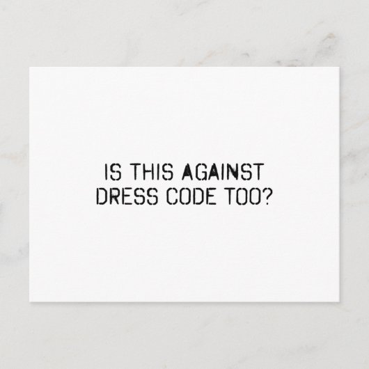 Is dit ook tegen de kledingcode? briefkaart (Voorkant)