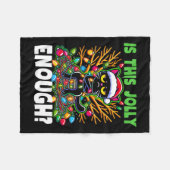 Is dit vrolijk genoeg grappig zwarte kat kerstboom fleece deken (Voorkant (Horizontaal))