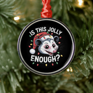 Is Dit Vrolijk Genoeg? Kerstboombuidelrat Sarcasme Metalen Ornament