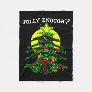 Is dit vrolijk genoeg - wapens kerstboom handvuurw fleece deken
