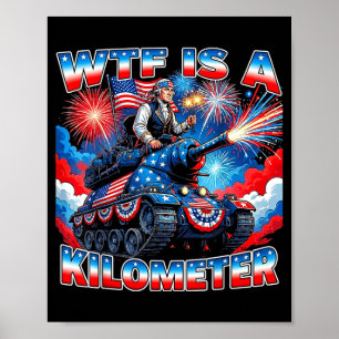 Is een kilometer grappig washington 4 juli stichte poster