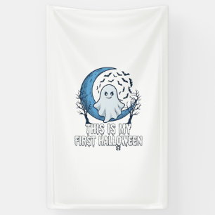Is Eerste Halloween Geest Halve Maan Vleermuizen_1 Spandoek
