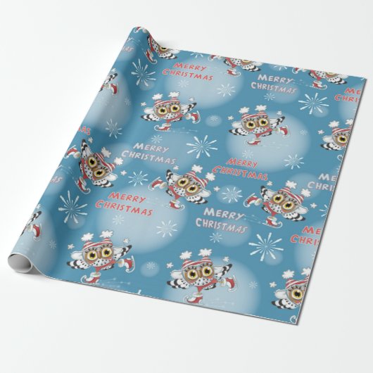 Is eigenaar van Ice Skating Kerstpattern Cadeaupapier (Uitgerold)