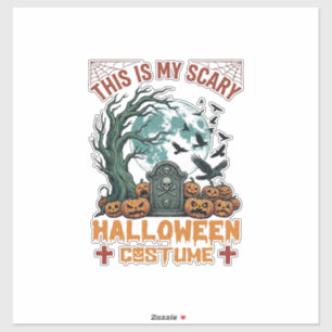 Is Eng Halloween Kostuum Grafsteen Pompoenen Maan Sticker