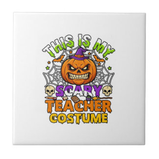 Is Enge Leraar Kostuum Haloween Pompoen Heks Ha Tegeltje