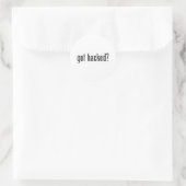 Is er gehackt? ronde sticker (Tas)