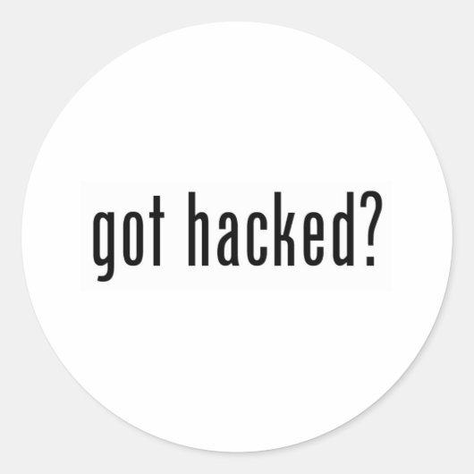 Is er gehackt? ronde sticker (Voorkant)