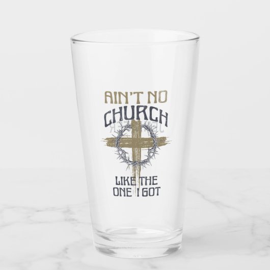 Is geen kerk zoals die ik heb tekst ontwerp glas (Voorkant)