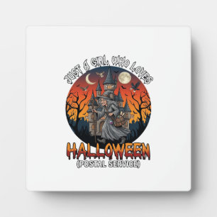 Is Halloween Heks Iedereen Maakt Scène Postbode Wo Fotoplaat