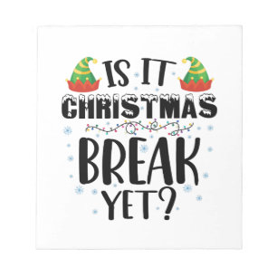 Is het al kerstvakantie Funny Holiday Leraar Notitieblok