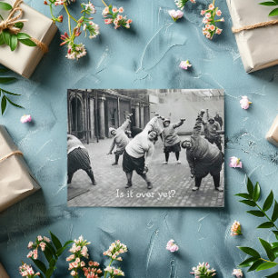 Is het al voorbij? Grappige vrouwen sporten Briefkaart