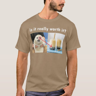 is het echt de moeite waard domme zeehond meme fam t-shirt