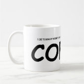 Is het echt koffie... koffiemok (Links)