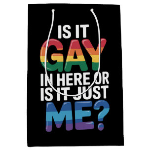 Is het hier gay of is het gewoon mij grappig LGBTQ Medium Cadeauzakje