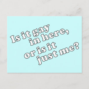 Is het hier homo of ben ik het alleen? briefkaart