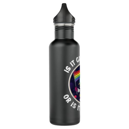 Is het hier of ben ik het gewoon? waterfles  (Links)