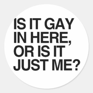 IS HET HOMO HIER -.png Ronde Sticker