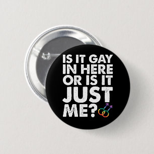 Is Het Homoseksueel Hier Of Is Het Mij Lgbt Pride Ronde Button 5,7 Cm