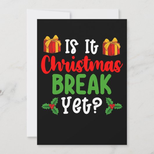 Is het kerstvakantie maar toch grappige vakantie kaart (Voorkant)