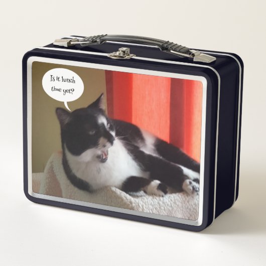 Is het lunchtijd nog, smoking cat lunchboxen (Voorkant)
