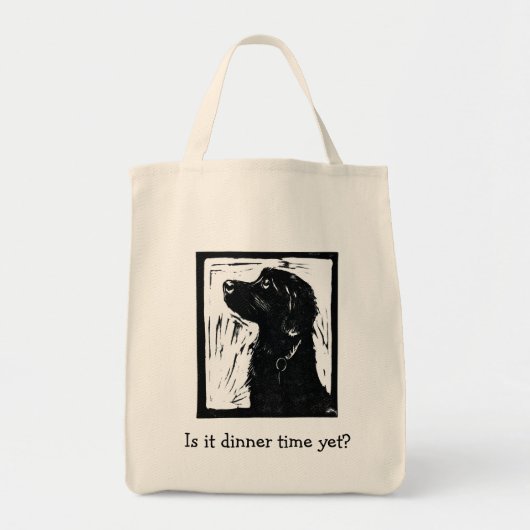 Is het nog een avondeten? Black Dog Print Bag Tote Bag (Voorkant)
