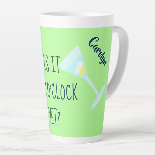 Is het nog geen gin o'clock - gepersonaliseerd latte mok (Rechterhoek)