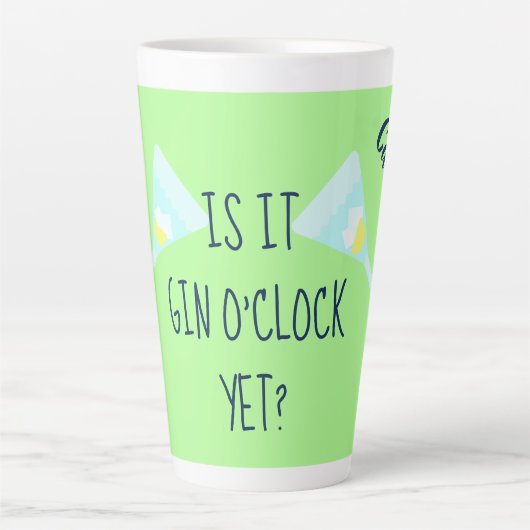 Is het nog geen gin o'clock - gepersonaliseerd latte mok (Voorkant)