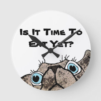 Is het tijd om nog te eten? Dog Clock Ronde Klok