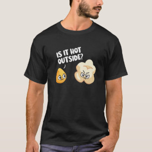 Is het warm buiten grappige popcorn zomer warmte g t-shirt