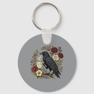 Is Hij Vintage Overheidsbureau Donkere Kraai Raven Sleutelhanger