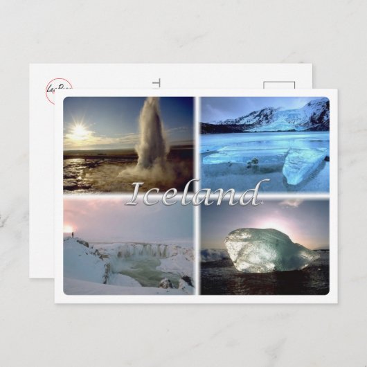 IS Island - IJsland - Briefkaart (Voorkant / Achterkant)