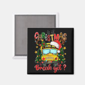Is It Christmas Break Yet School Bus Xmas Tree Lig Magneet (Voorkant / Achterkant)