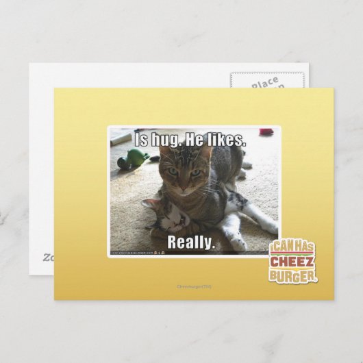 Is knuffel. Hij houdt van. Briefkaart (Voorkant / Achterkant)