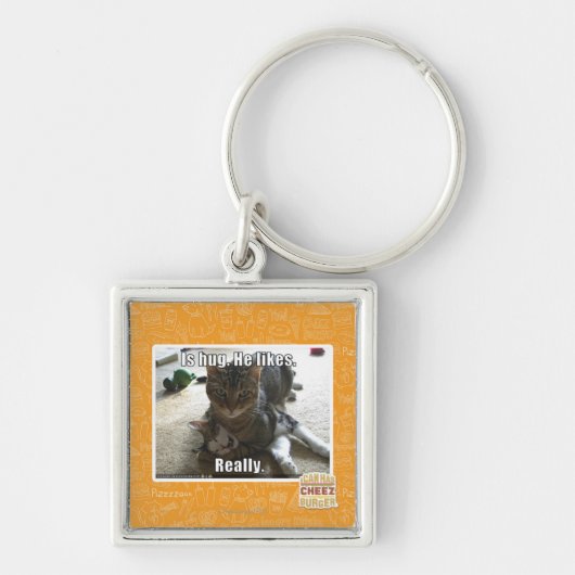 Is knuffel. Hij houdt van. Sleutelhanger (Voorkant)