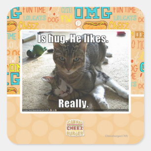 Is knuffel. Hij houdt van. Vierkante Sticker